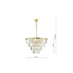 RHA0663 Rhapsody 6 Light Tiered Pendant Crystal and Bronze