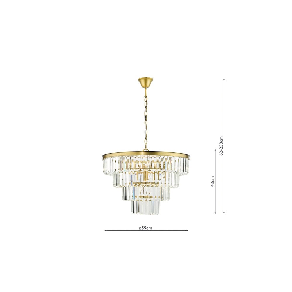 RHA0663 Rhapsody 6 Light Tiered Pendant Crystal and Bronze