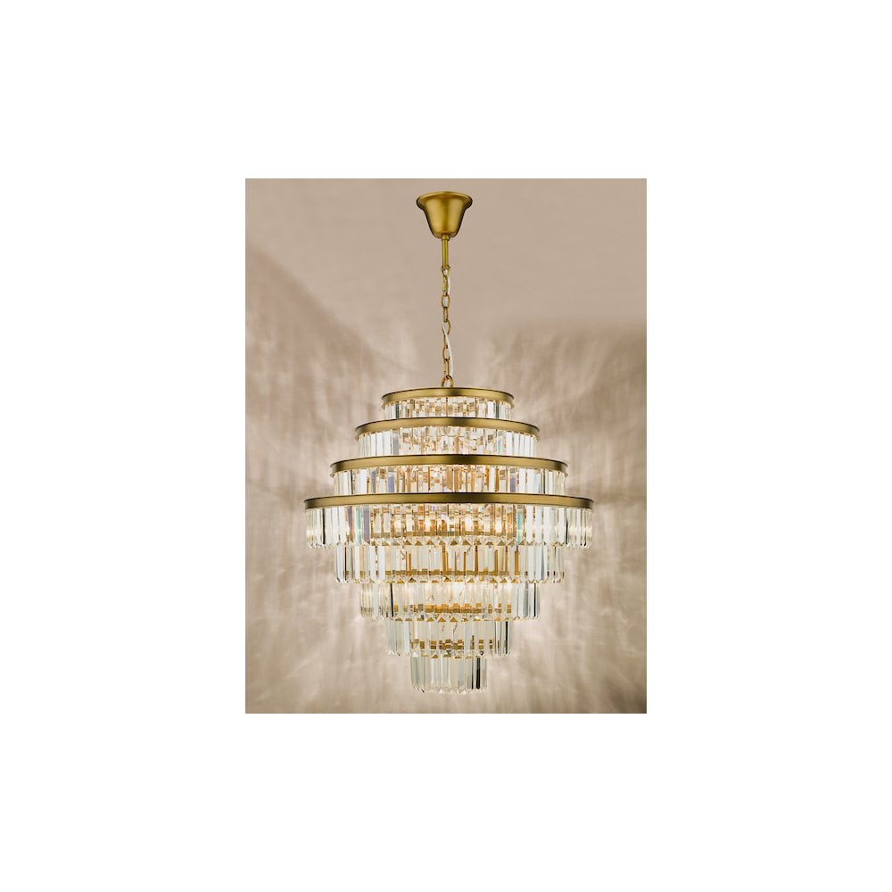 RHA1263 Rhapsody 12 Light Chandelier Bronze Crystal