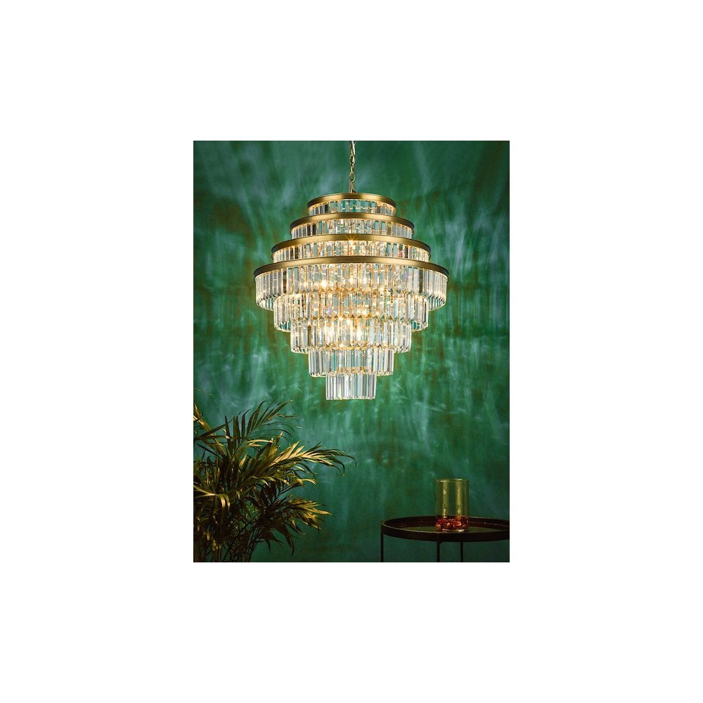 RHA1263 Rhapsody 12 Light Chandelier Bronze Crystal