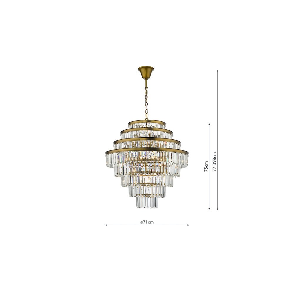 RHA1263 Rhapsody 12 Light Chandelier Bronze Crystal