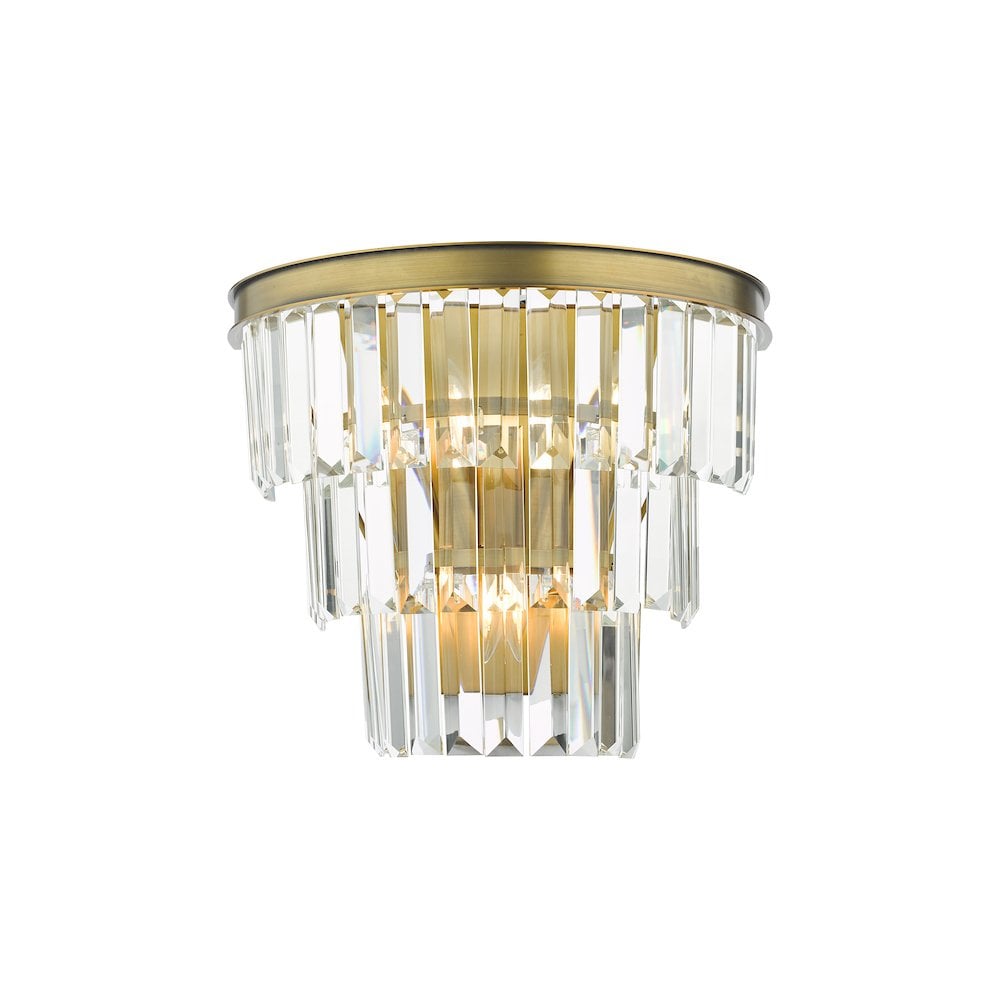 RHA3063 Rhapsody 3 Light Wall Light Crystal and Bronze