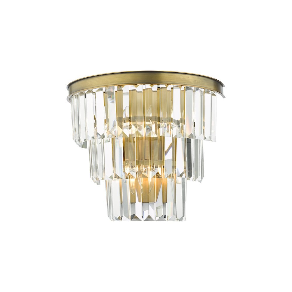 RHA3063 Rhapsody 3 Light Wall Light Crystal and Bronze