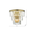RHA3063 Rhapsody 3 Light Wall Light Crystal and Bronze
