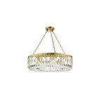 SIG0835 Sigourney 8 Light Pendant Satin Gold and Glass