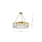SIG0835 Sigourney 8 Light Pendant Satin Gold and Glass