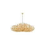 SIL1235 Silvius 12 Light Oval Pendant Gold Leaf