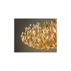 SIL1235 Silvius 12 Light Oval Pendant Gold Leaf