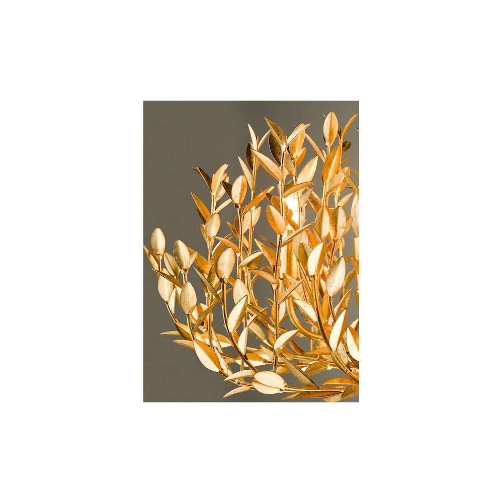 SIL1235 Silvius 12 Light Oval Pendant Gold Leaf
