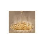 SIL1235 Silvius 12 Light Oval Pendant Gold Leaf