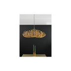SIL1235 Silvius 12 Light Oval Pendant Gold Leaf
