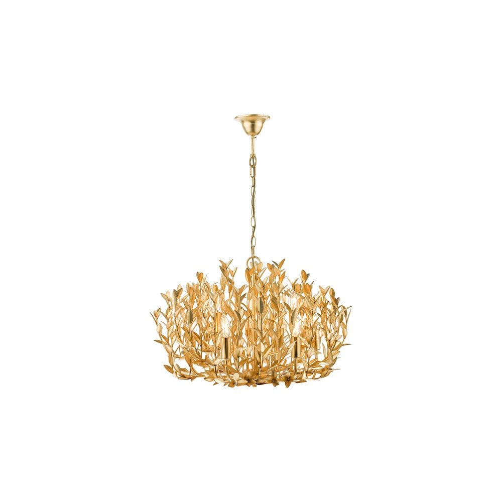 SIL1335 Silvius 9 Light Pendant Gold Leaf
