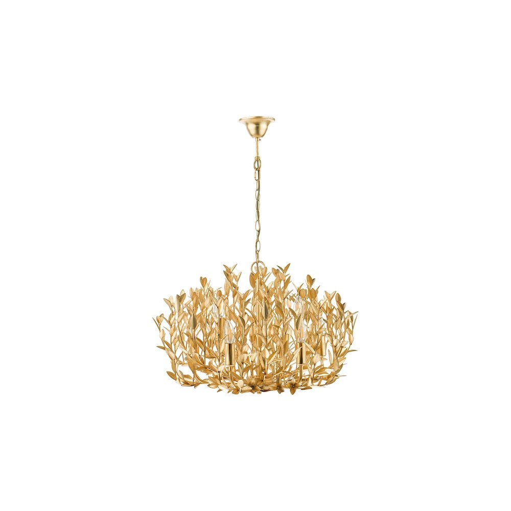 SIL1335 Silvius 9 Light Pendant Gold Leaf