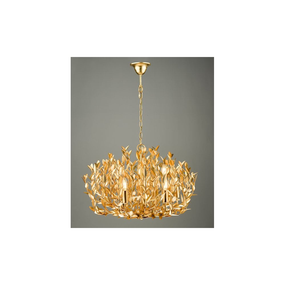 SIL1335 Silvius 9 Light Pendant Gold Leaf