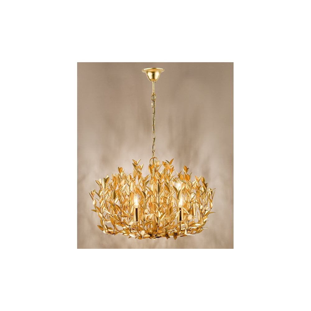 SIL1335 Silvius 9 Light Pendant Gold Leaf