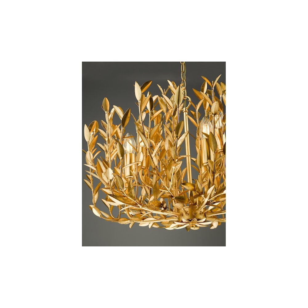 SIL1335 Silvius 9 Light Pendant Gold Leaf
