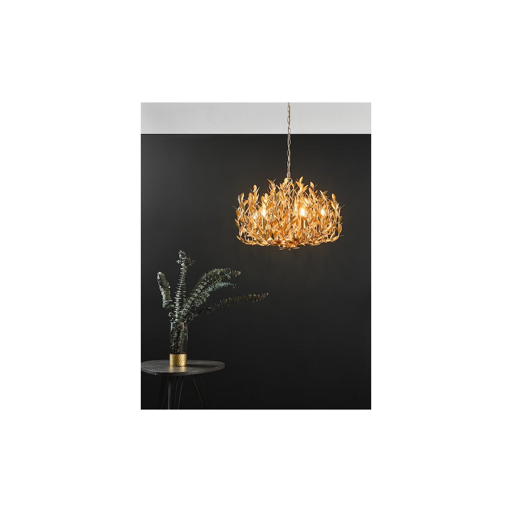 SIL1335 Silvius 9 Light Pendant Gold Leaf