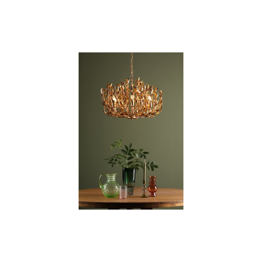 SIL1335 Silvius 9 Light Pendant Gold Leaf