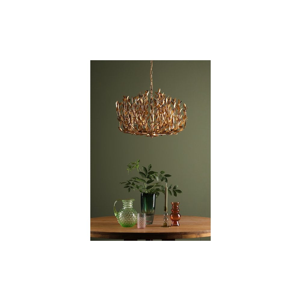 SIL1335 Silvius 9 Light Pendant Gold Leaf