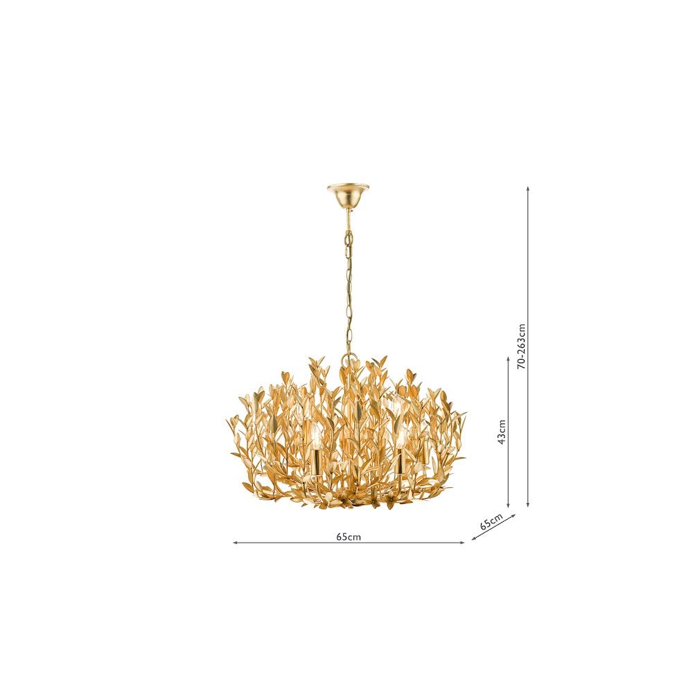SIL1335 Silvius 9 Light Pendant Gold Leaf