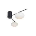 JAS5322 Jasper 3 Light Semi Flush Matt Black Opal glass