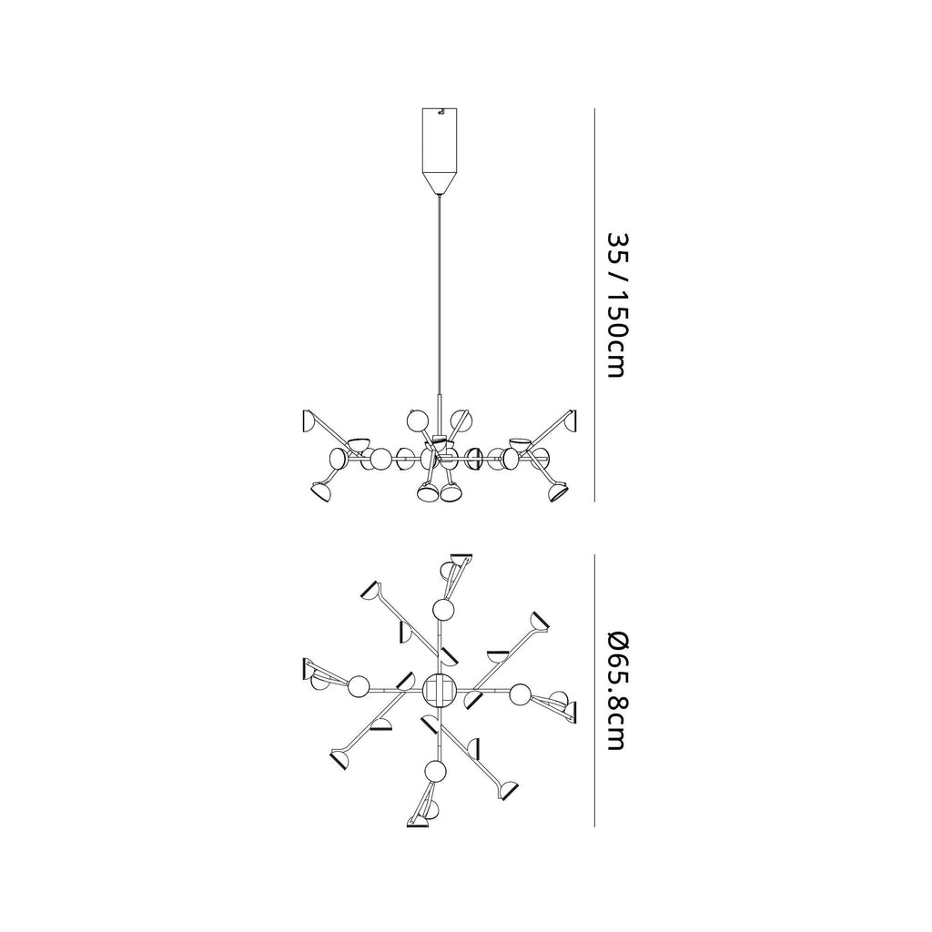 M8652 Adn 24 Light LED Pendant Dimmable White