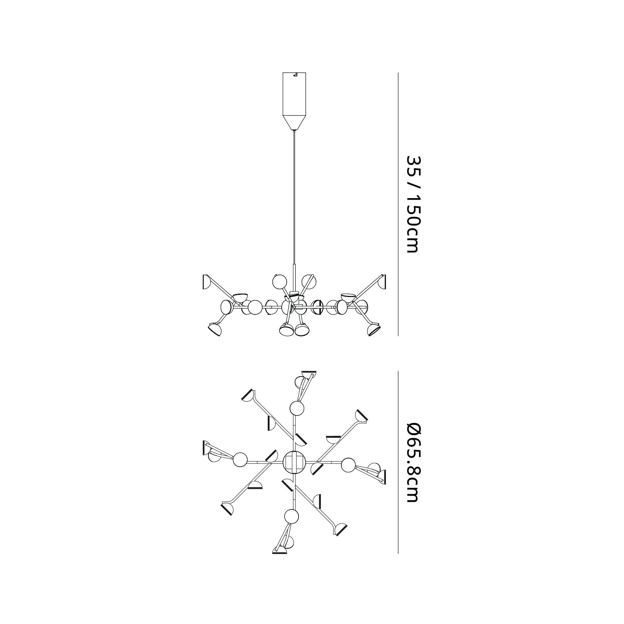 M8652 Adn 24 Light LED Pendant Dimmable White
