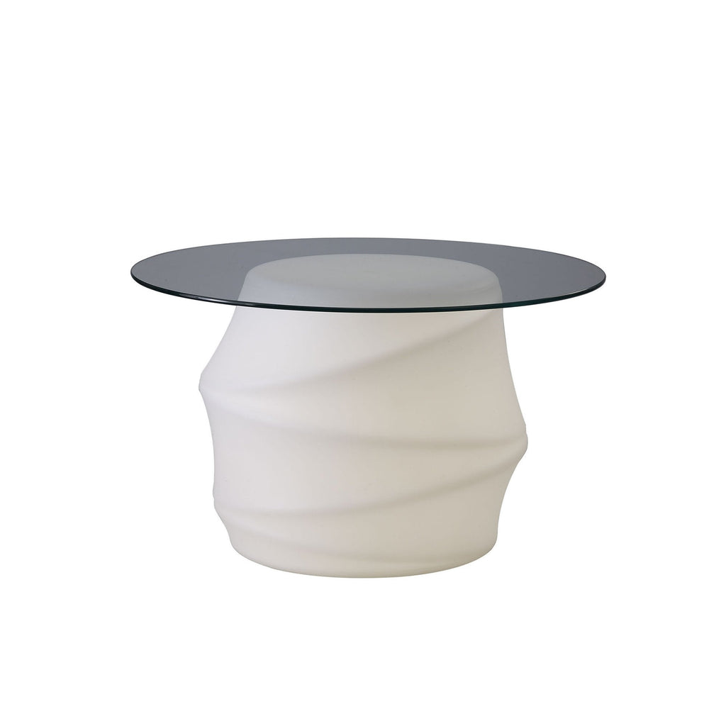 M3641 Bambu Outdoor Table 2 Light Opal White/Clear Glass