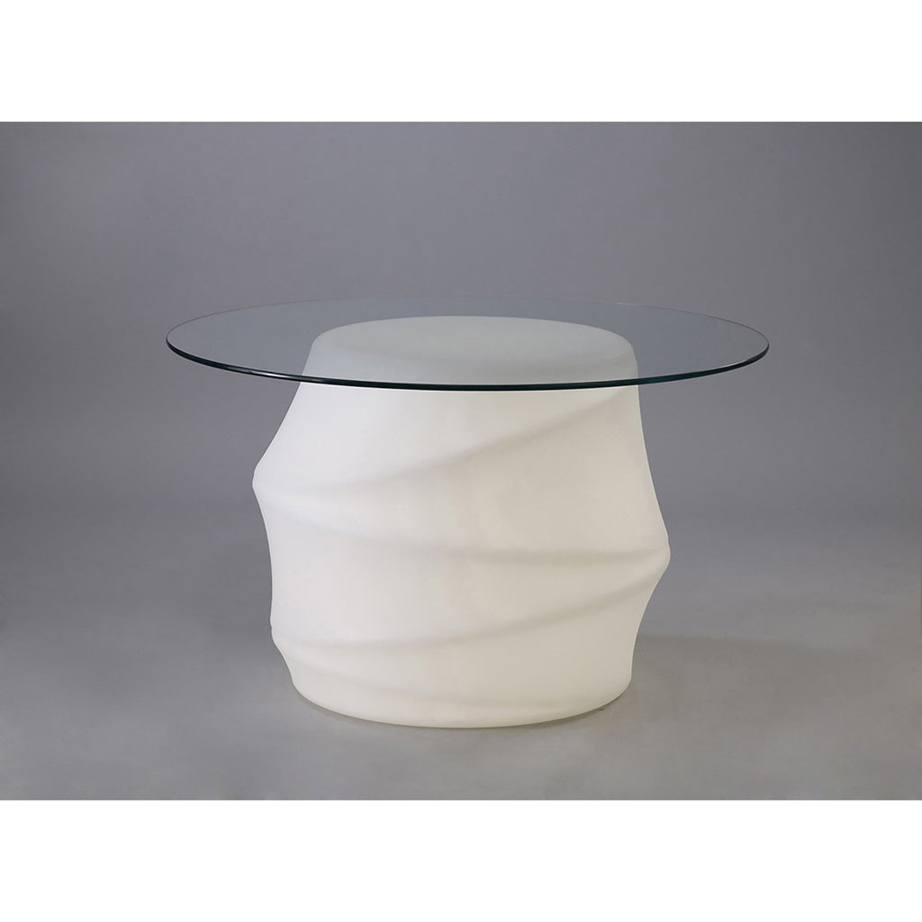 M3641 Bambu Outdoor Table 2 Light Opal White/Clear Glass