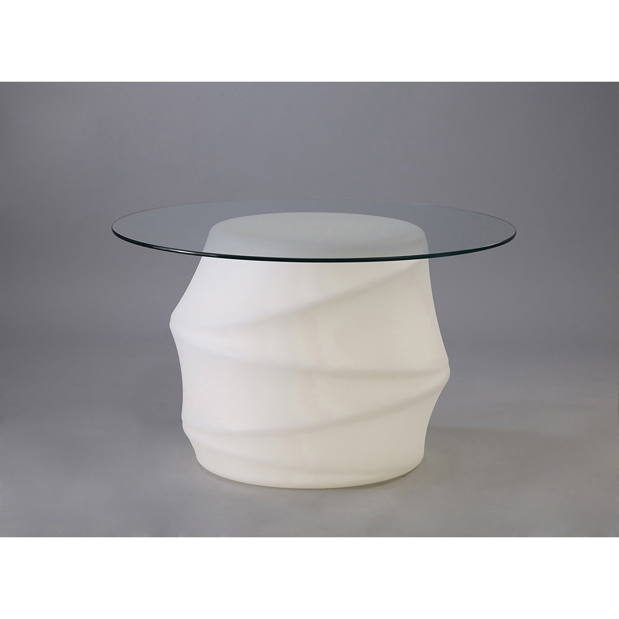 M3641 Bambu Outdoor Table 2 Light Opal White/Clear Glass