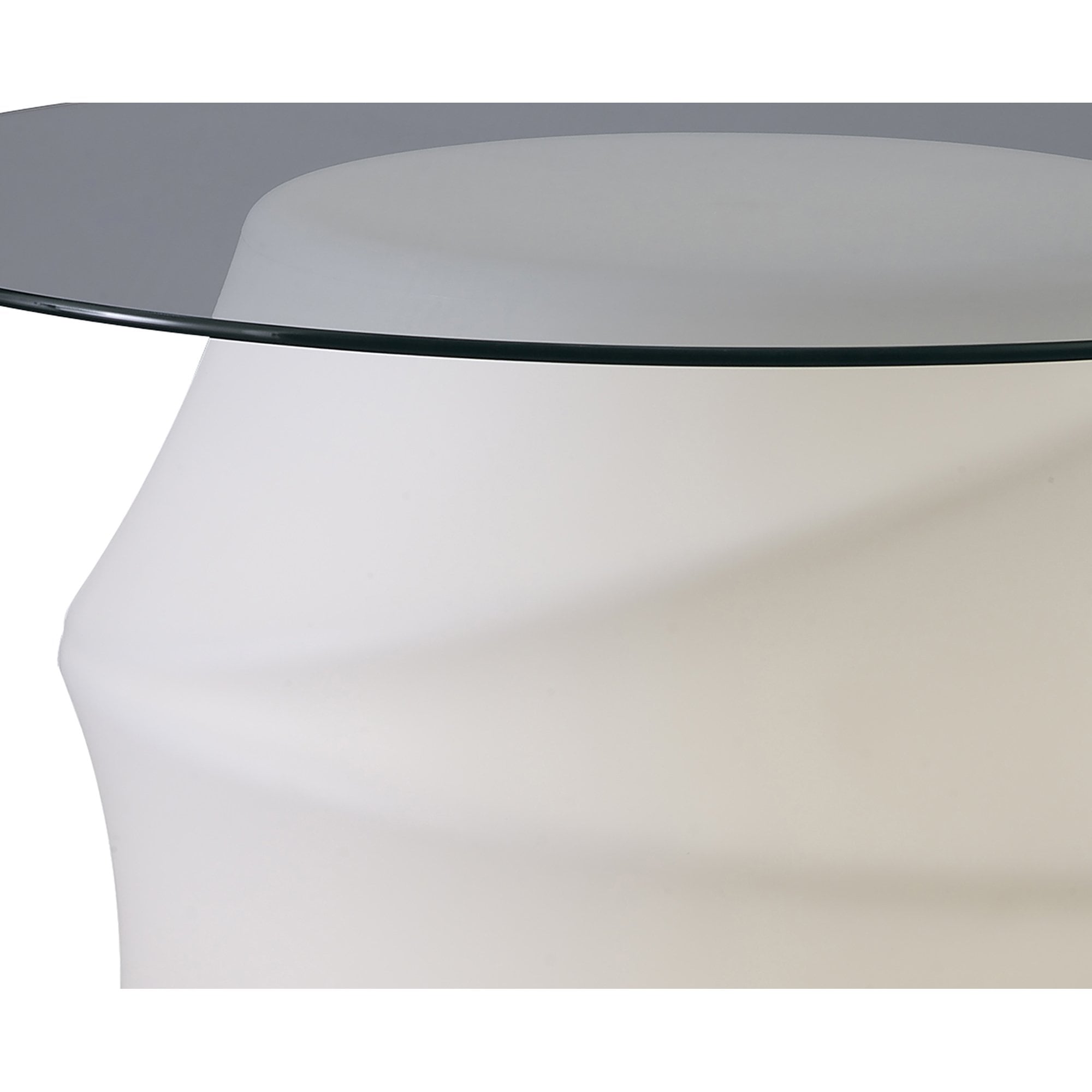 M3641 Bambu Outdoor Table 2 Light Opal White/Clear Glass