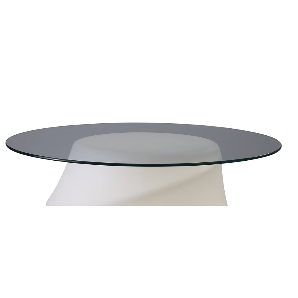 M3641 Bambu Outdoor Table 2 Light Opal White/Clear Glass