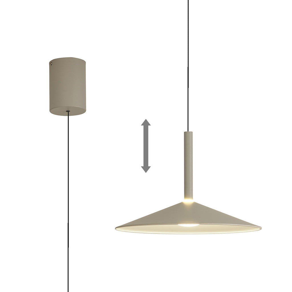 M7897 Calice 32cm Rise And Fall LED Pendant Grey/White