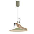M7898 Calice 48cm Rise And Fall LED Pendant Green/White