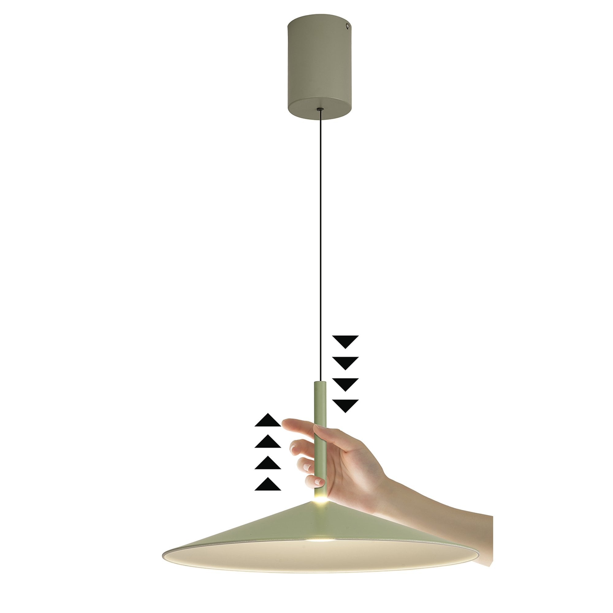 M7898 Calice 48cm Rise And Fall LED Pendant Green/White
