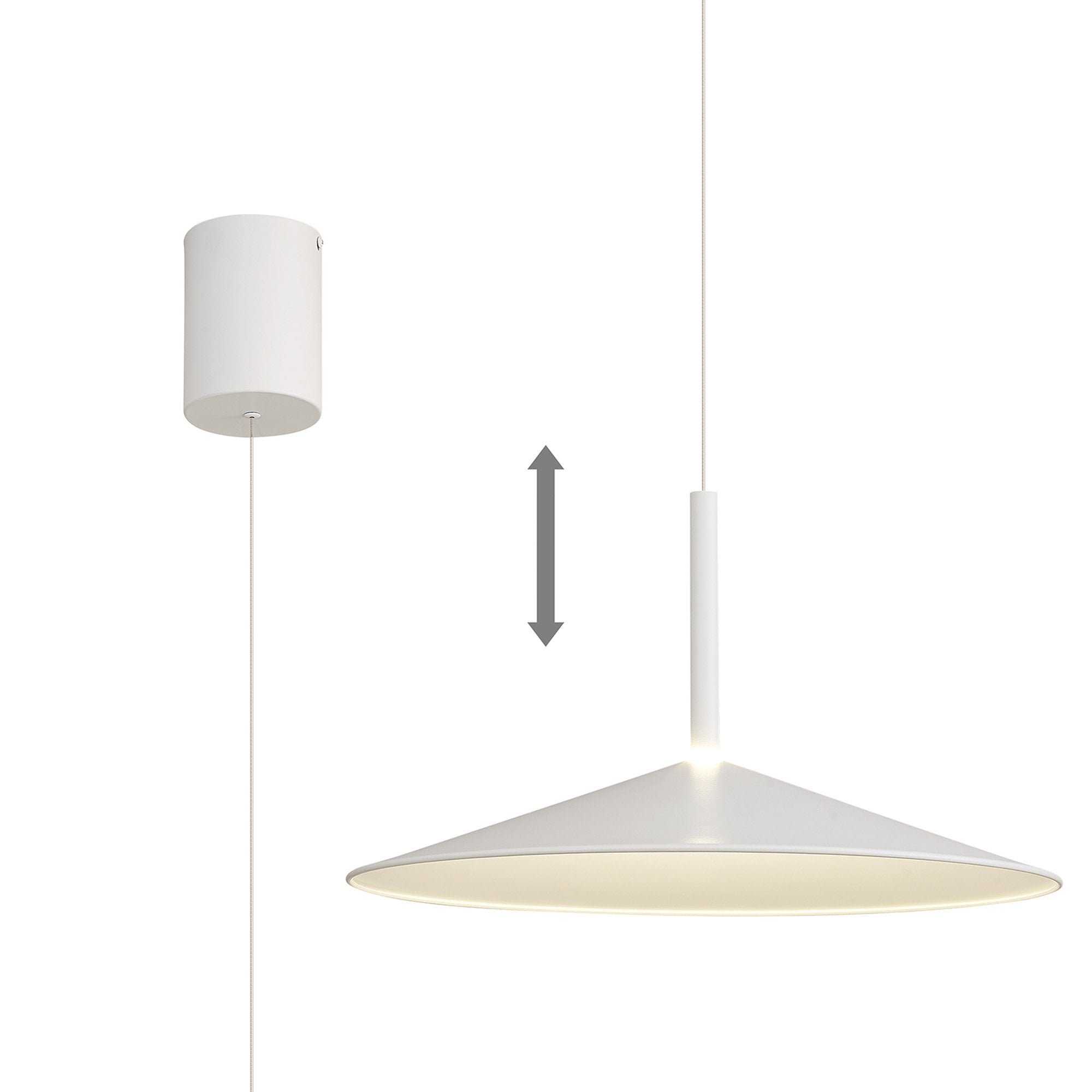 M7890 Calice 48cm Rise And Fall LED Pendant White