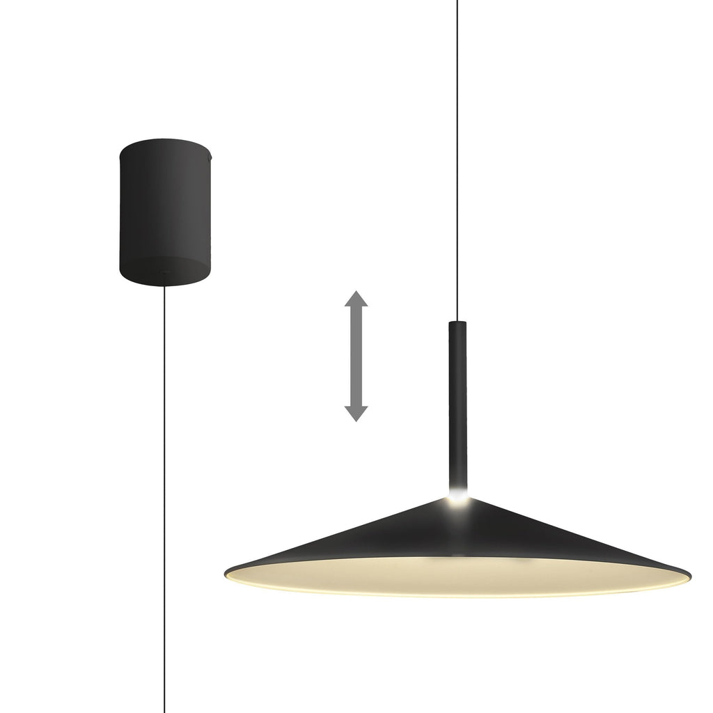 M7891 Calice 48cm Rise And Fall LED Pendant Black/White