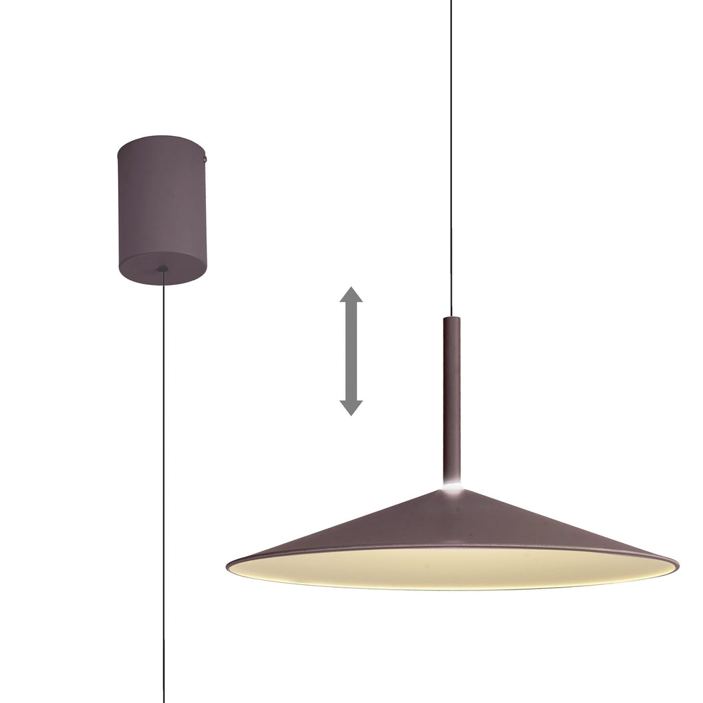 M7892 Calice 48cm Rise And Fall LED Pendant Coffee/White