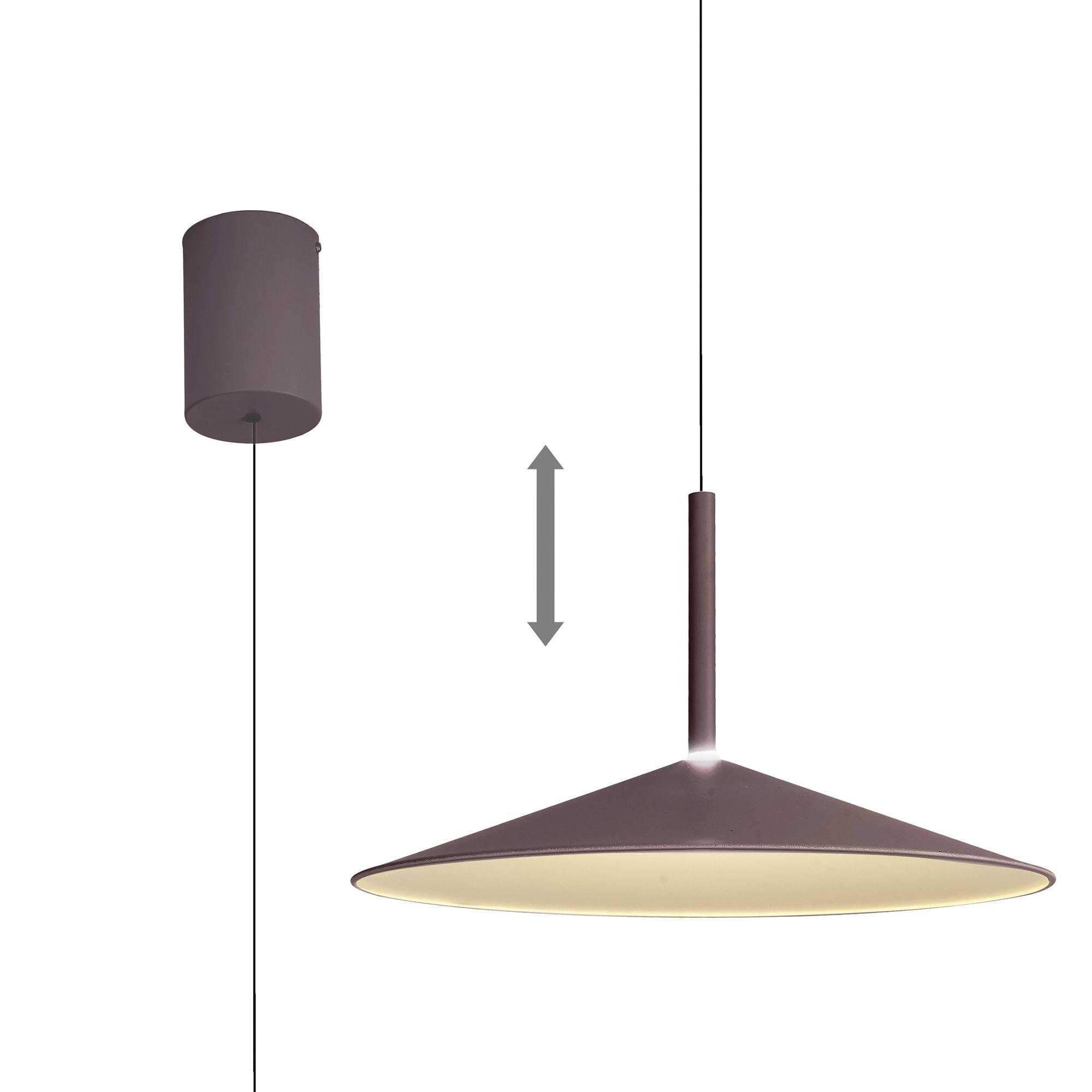 M7892 Calice 48cm Rise And Fall LED Pendant Coffee/White