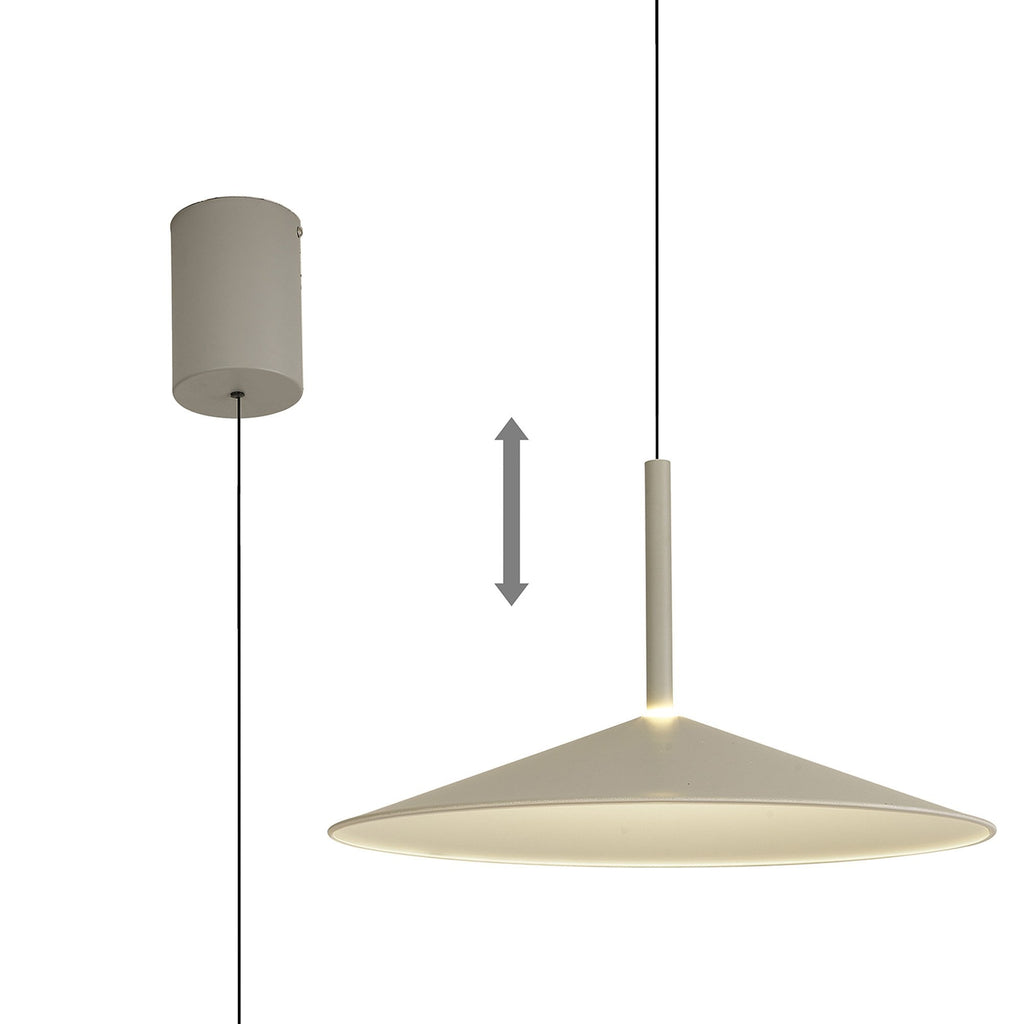 M7893 Calice 48cm Rise And Fall LED Pendant Grey/White