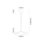 M7893 Calice 48cm Rise And Fall LED Pendant Grey/White