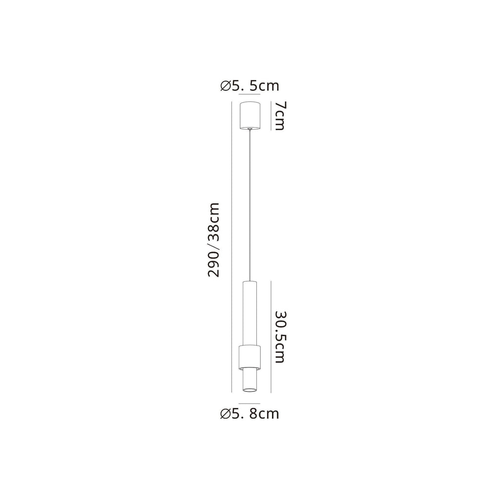 M8565 Clifton 1 Light LED Recessed Pendant Black/Gold