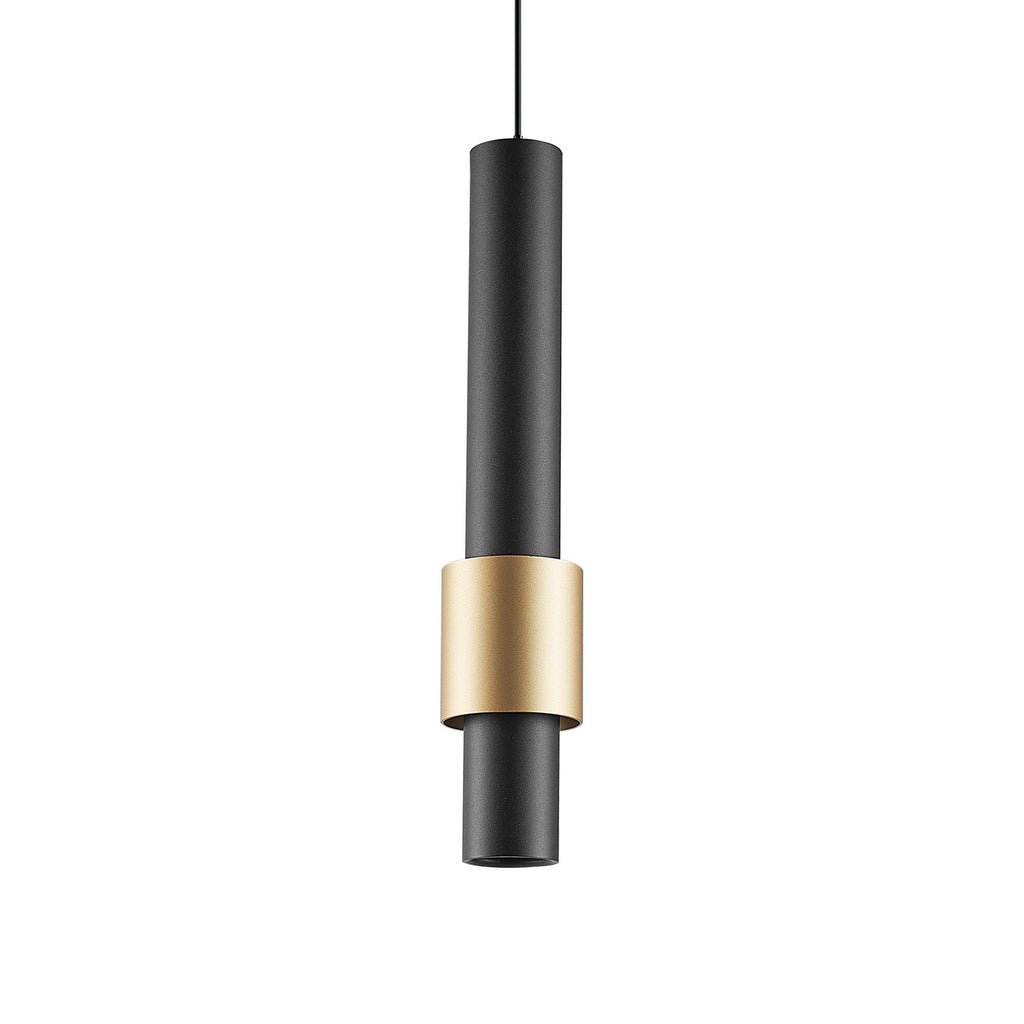 M8565 Clifton 1 Light LED Recessed Pendant Black/Gold