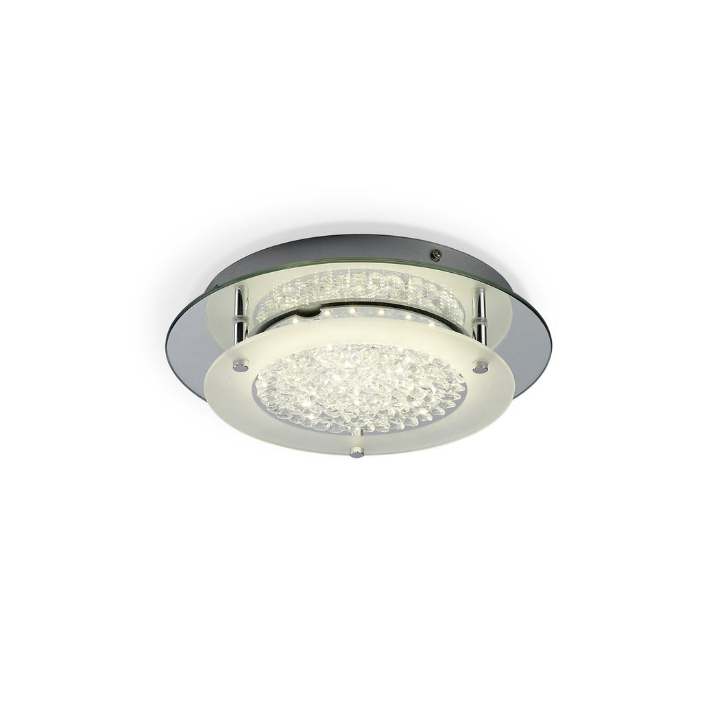 M5090 Cristal LED Flush Light 28cm Round 12W LED 4000K Polished Chrome / Cristal
