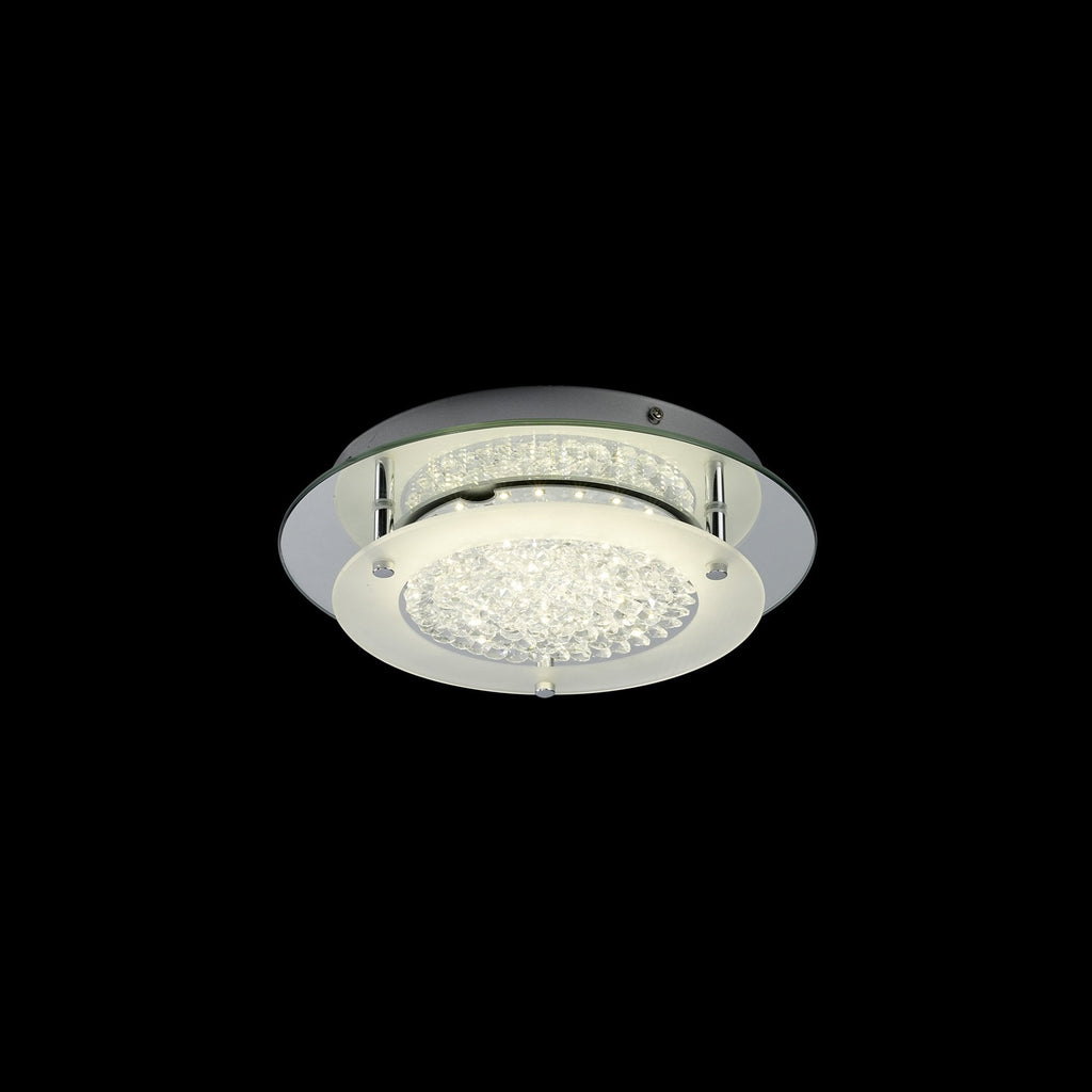 M5090 Cristal LED Flush Light 28cm Round 12W LED 4000K Polished Chrome / Cristal