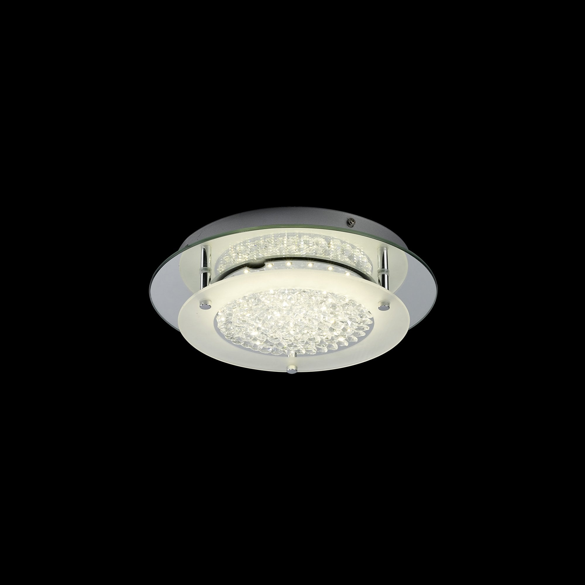 M5090 Cristal LED Flush Light 28cm Round 12W LED 4000K Polished Chrome / Cristal