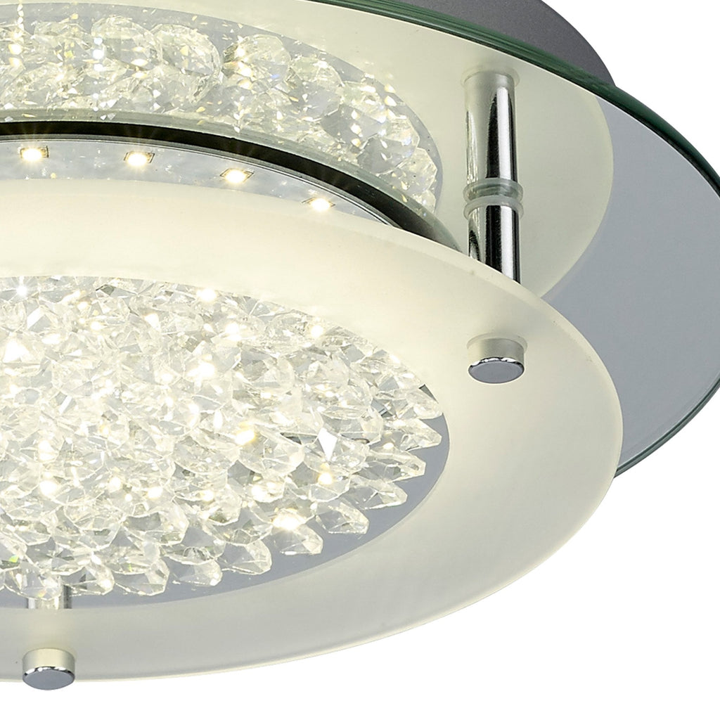 M5090 Cristal LED Flush Light 28cm Round 12W LED 4000K Polished Chrome / Cristal