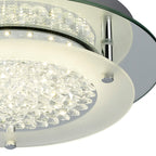 M5090 Cristal LED Flush Light 28cm Round 12W LED 4000K Polished Chrome / Cristal