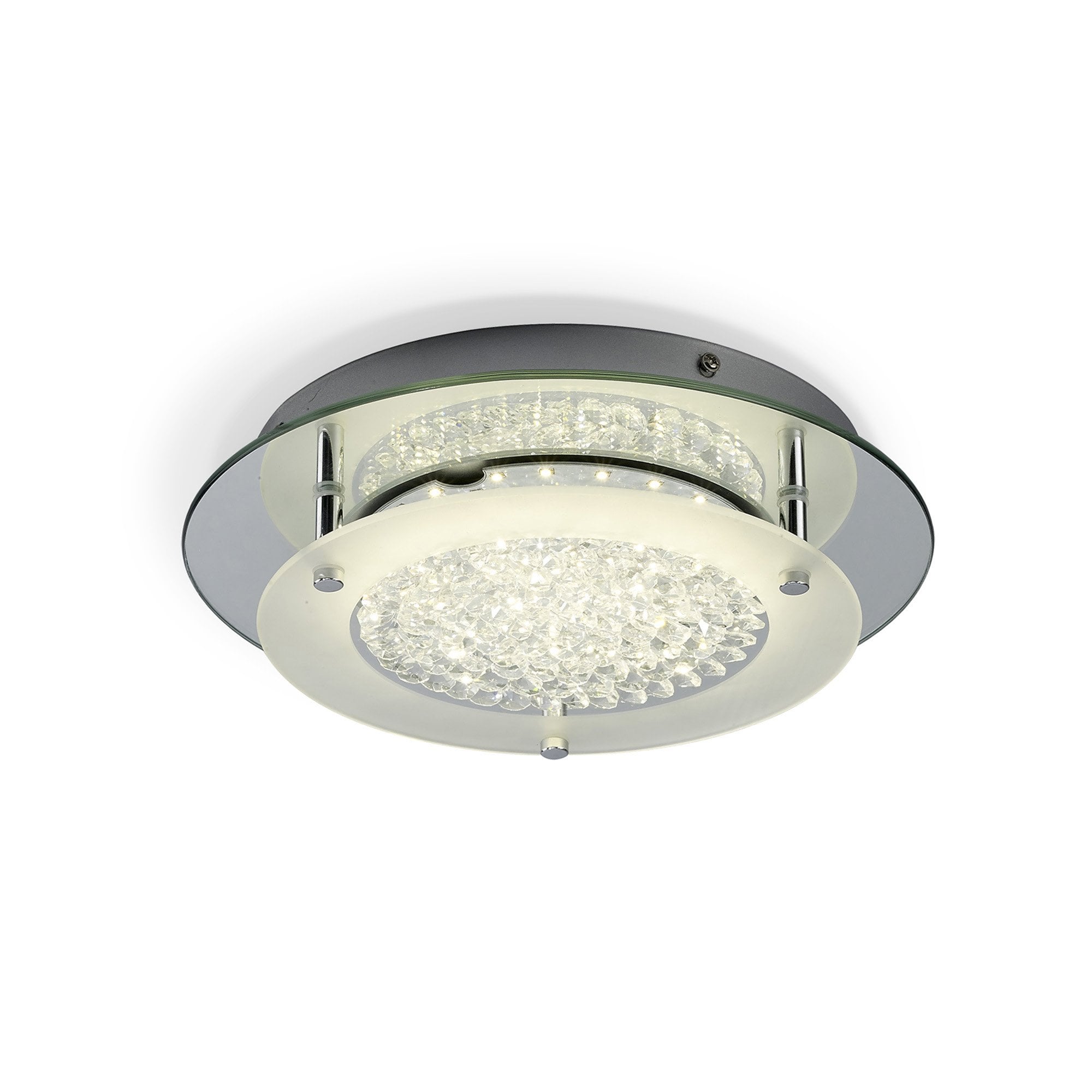M5091 Cristal LED Flush Light 36cm Round 18W LED 4000K Polished Chrome / Cristal