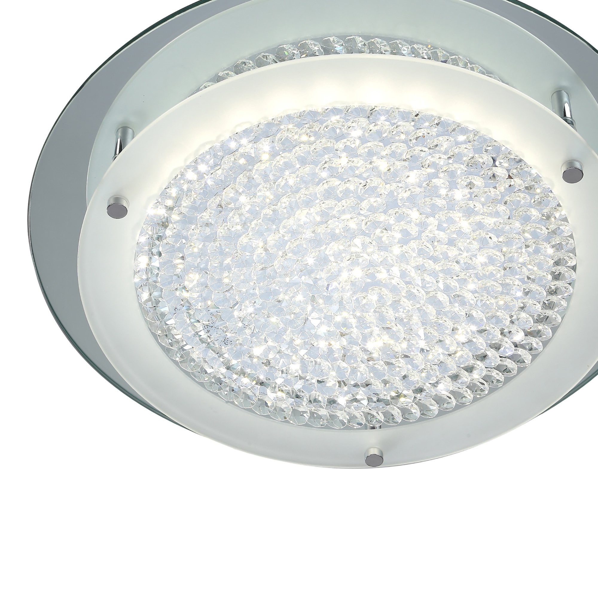 M5091 Cristal LED Flush Light 36cm Round 18W LED 4000K Polished Chrome / Cristal